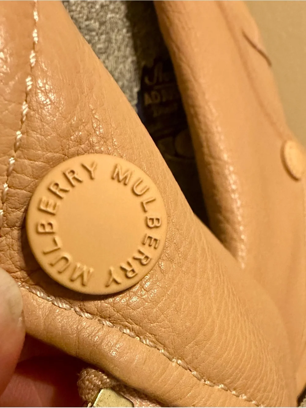 Mulberry Beige Leather Moto Jacket
